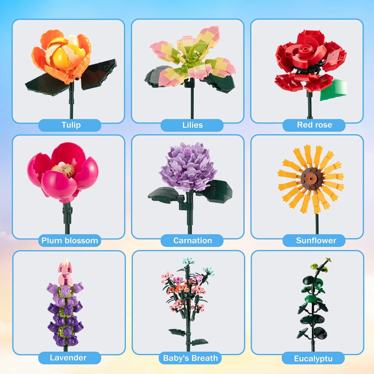DIY Flower Bouquet Building Set, 845PCS Botanical Collection Building Toy for Kids, Girls, and Women - Perfect for Home Office Decor, Mother's Day, Valentine's Day, Birthdays