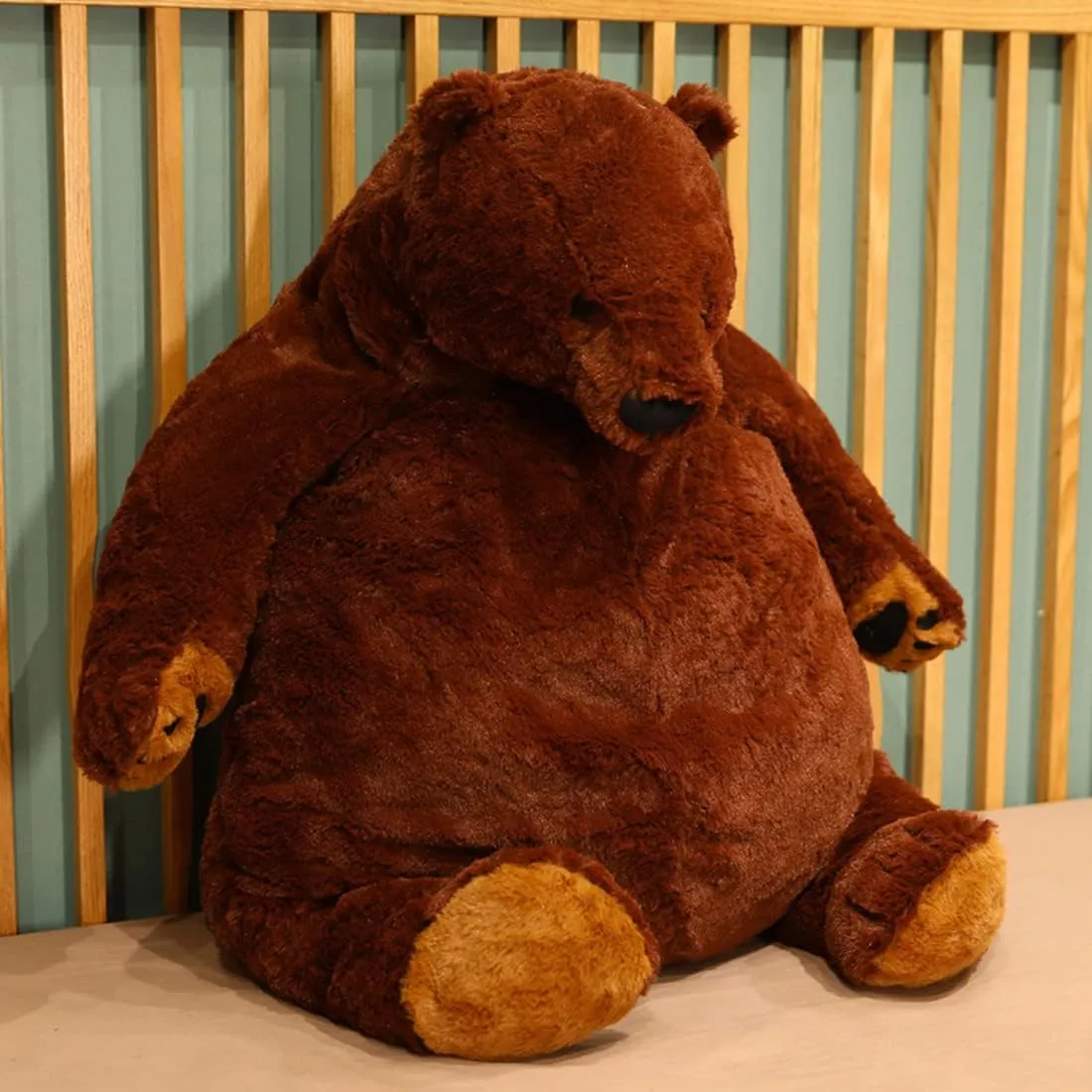 Djungelskog Bear 31.5 inch Giant Simulation Bear Toy Stuffed Animal Plush Doll Huge Cuddly Brown Teddy Bear for Home Decoration Valentine's Birthday Gift, 80 cm