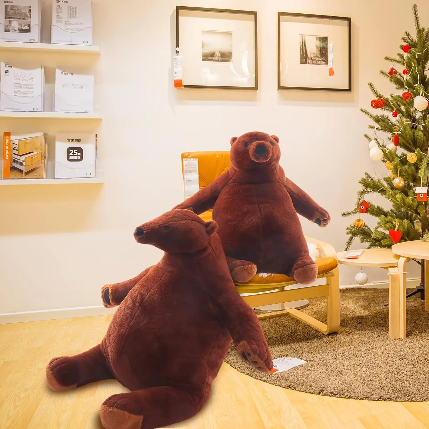 Djungelskog Bear 31.5 inch Giant Simulation Bear Toy Stuffed Animal Plush Doll Huge Cuddly Brown Teddy Bear for Home Decoration Valentine's Birthday Gift, 80 cm