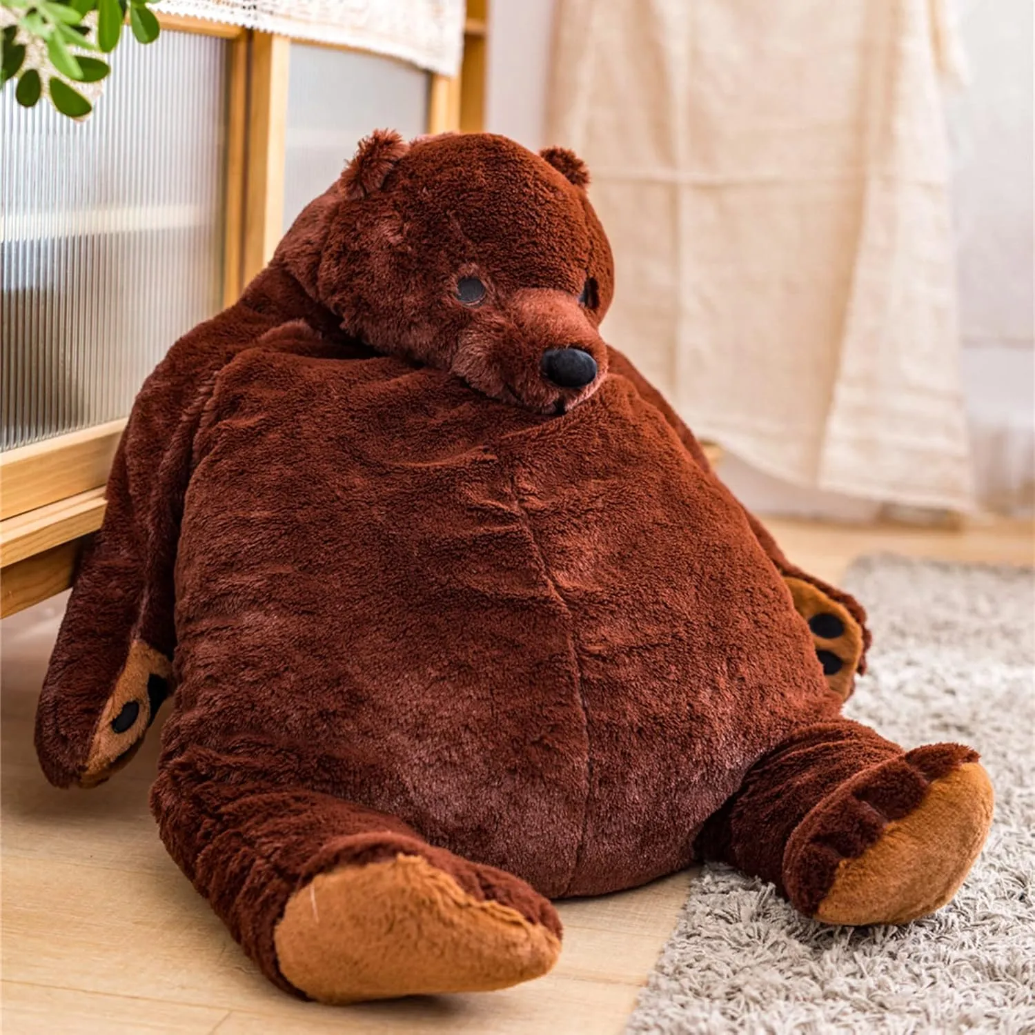 Djungelskog Bear 31.5 inch Giant Simulation Bear Toy Stuffed Animal Plush Doll Huge Cuddly Brown Teddy Bear for Home Decoration Valentine's Birthday Gift, 80 cm
