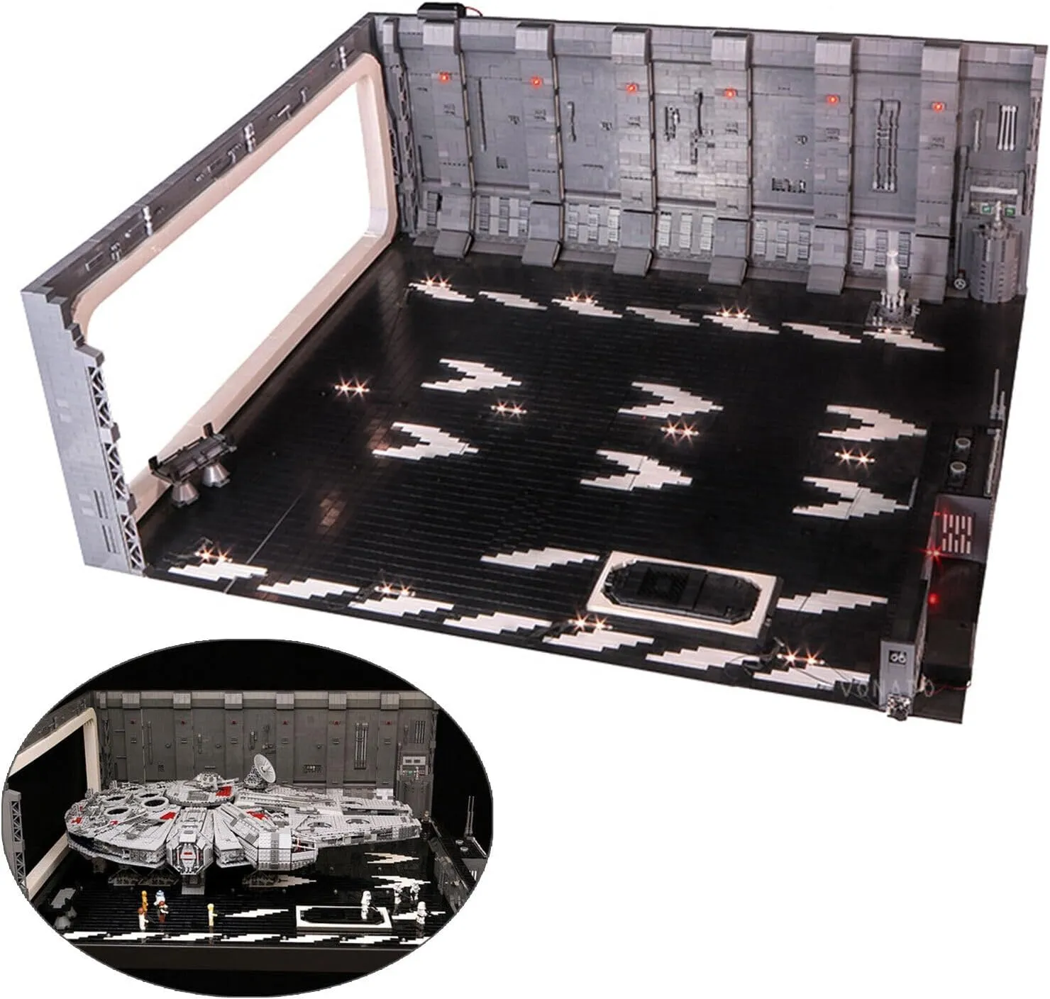 Docking Bay 327 Hanger with LED Lighting Kit 7857 Pieces Building Set MOC Build for Age 18 
