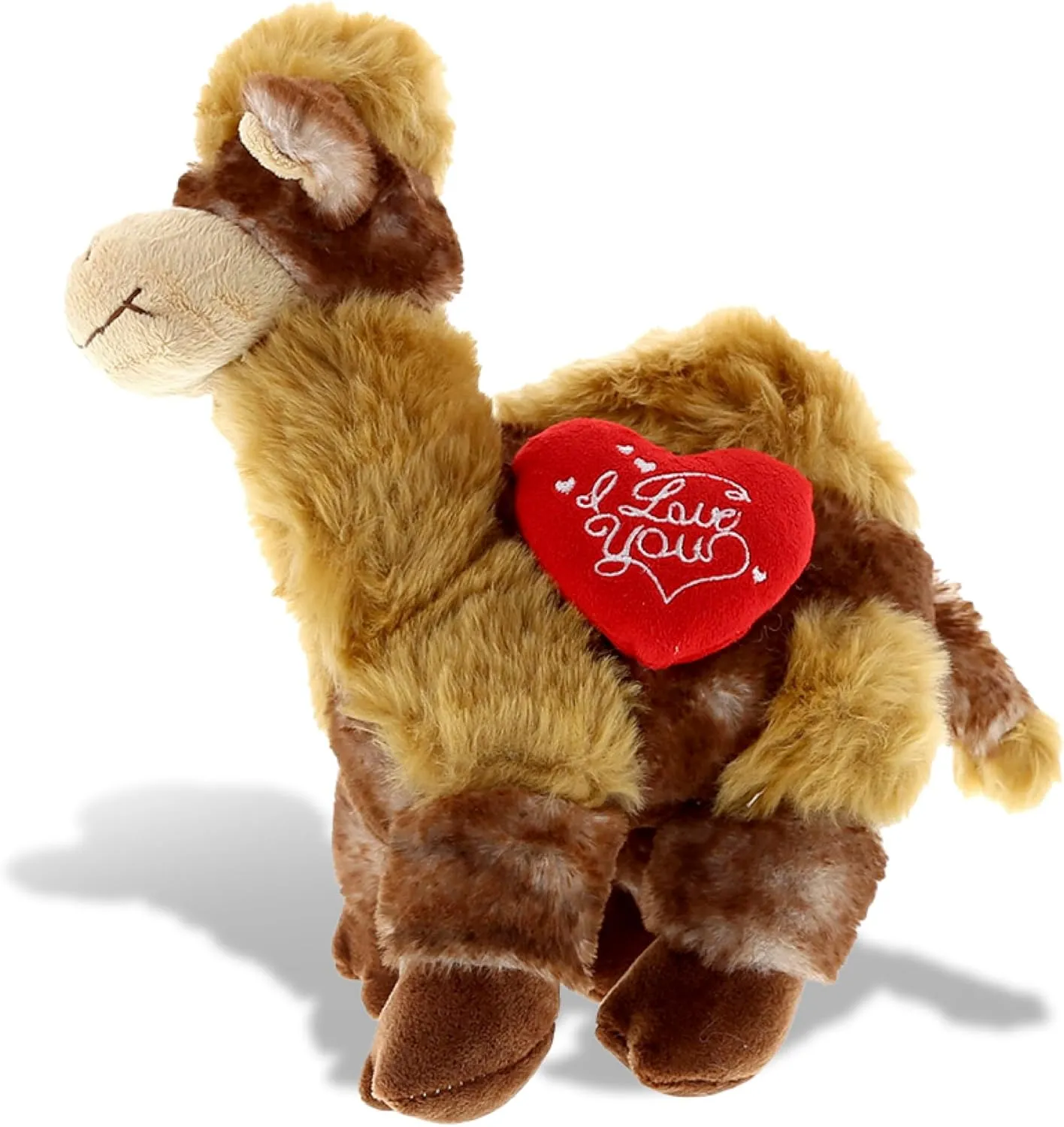 DolliBu I Love You Valentine Plush Camel - Cute Stuffed Animal with Red Heart and Name Personalization Gift for Valentines Day, Birthday, Anniversary, Romantic Date - 10 Inches