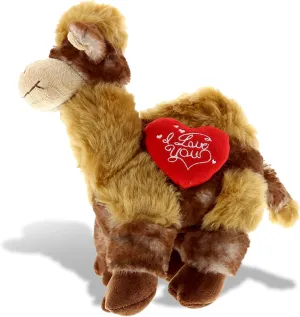 DolliBu I Love You Valentine Plush Camel - Cute Stuffed Animal with Red Heart and Name Personalization Gift for Valentines Day, Birthday, Anniversary, Romantic Date - 10 Inches