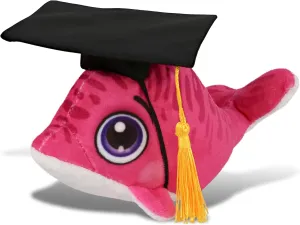 DolliBu Plush Buddies Dolphin - Graduation Gift Stuff Animal Plush Toys with Cap with Tassel Outfit with Personalization - 6 Inches