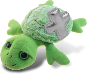 DolliBu Sea Turtle Stuffed Animal with Silver Cross Plush - Religious Baptism Gifts for Boys and Girls, Dedication Christening Gifts Plush Prayer Toy Healing Stuffed Animal - 11 Inches