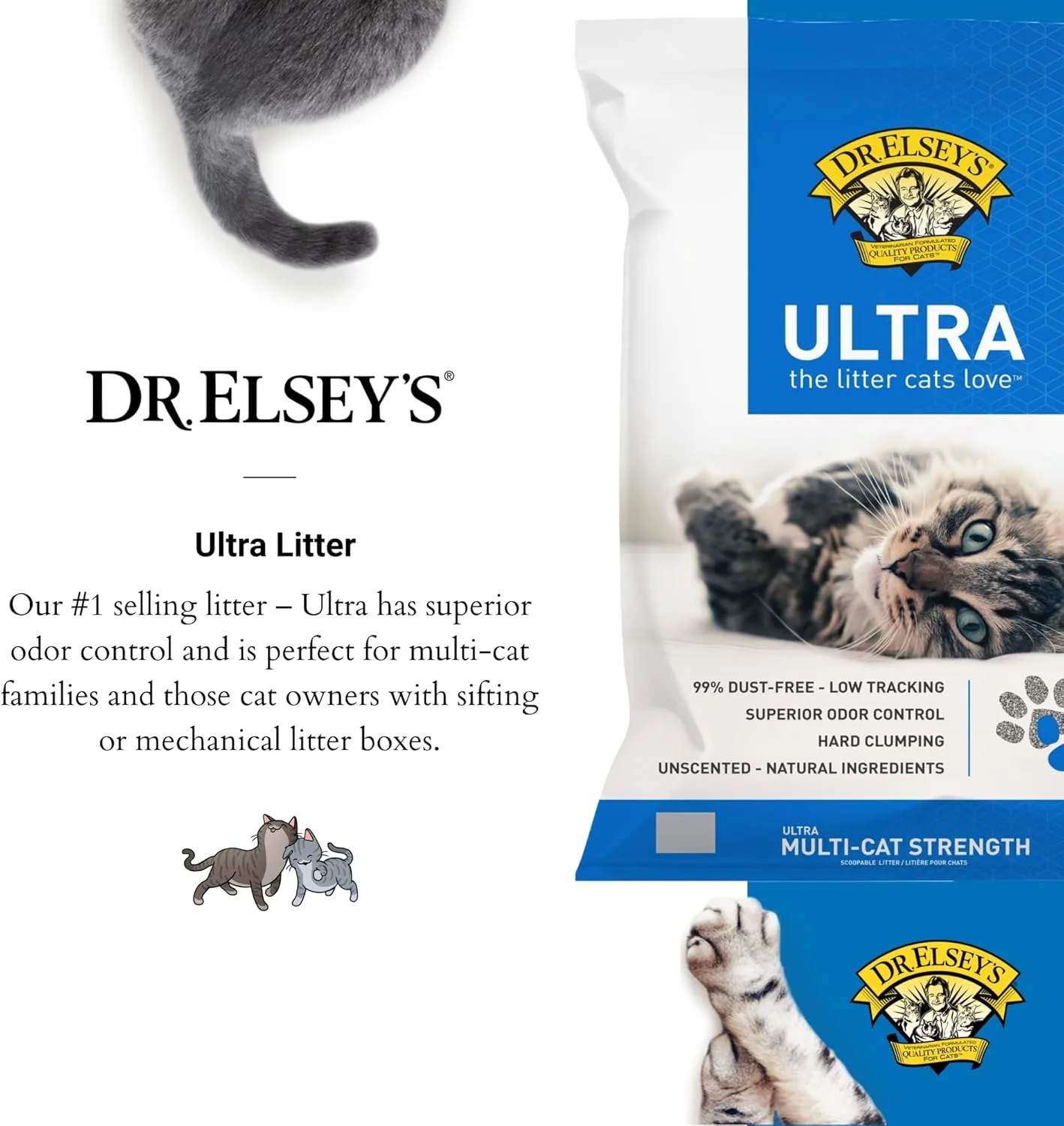 Dr. Elsey's Ultra Unscented Clumping Clay Cat Litter 18 lb Bag