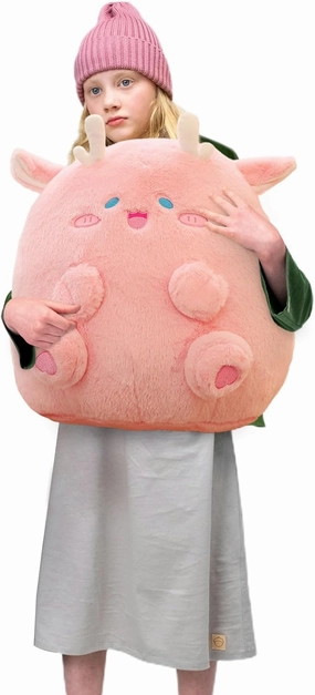 Dragon Stuffed Animal Plush Toy - Chubby & Adorable Plushie Bolster Doll for Kids - Accompanied Sleeping Ragdoll for Children (Pink,Large-23 inch)