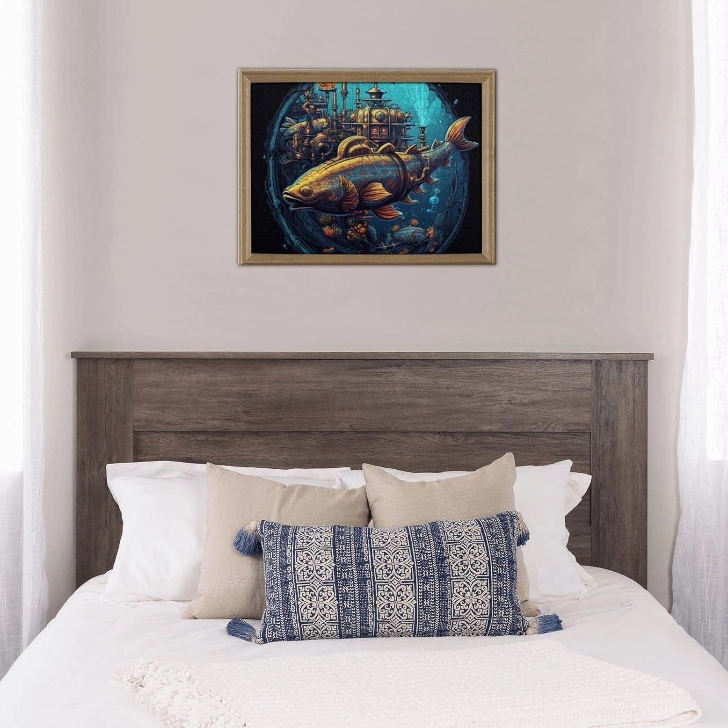 Dragon Submarine Fish Jigsaw Puzzle 500 Piece for Adults & Kids, Wall Hanging Puzzles Intellectual Decompressing Fun Family Game Large Puzzle Game Toys Gifts