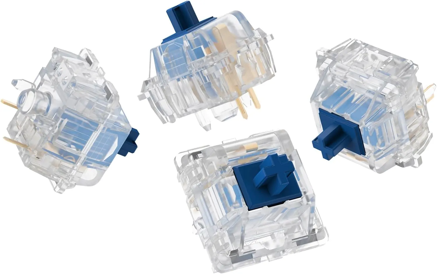 DUROCK Silent Linear Switches, Classic Blue Stem 5 Pins Silent Linear Switch, Pre-lubed MX Silent Keyboard Switches Dolphin 62g, 90pcs