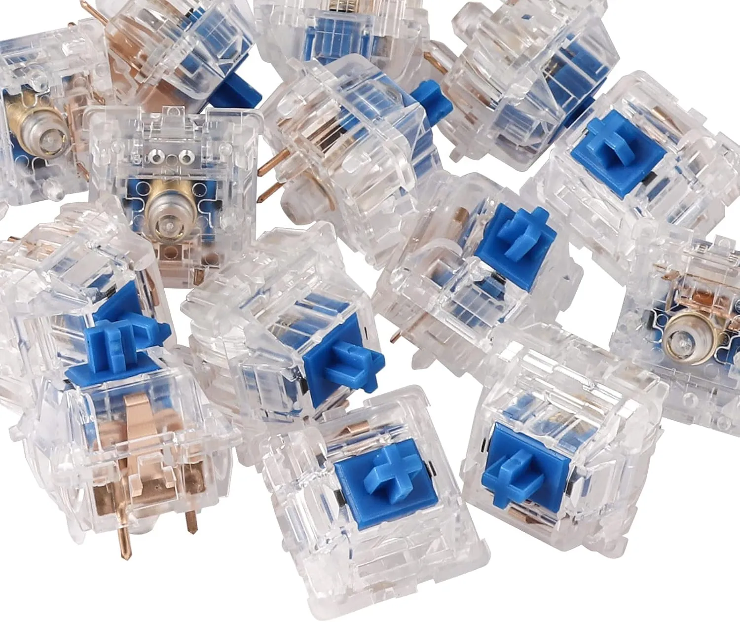 DUROCK Silent Linear Switches, Classic Blue Stem 5 Pins Silent Linear Switch, Pre-lubed MX Silent Keyboard Switches Dolphin 62g, 90pcs