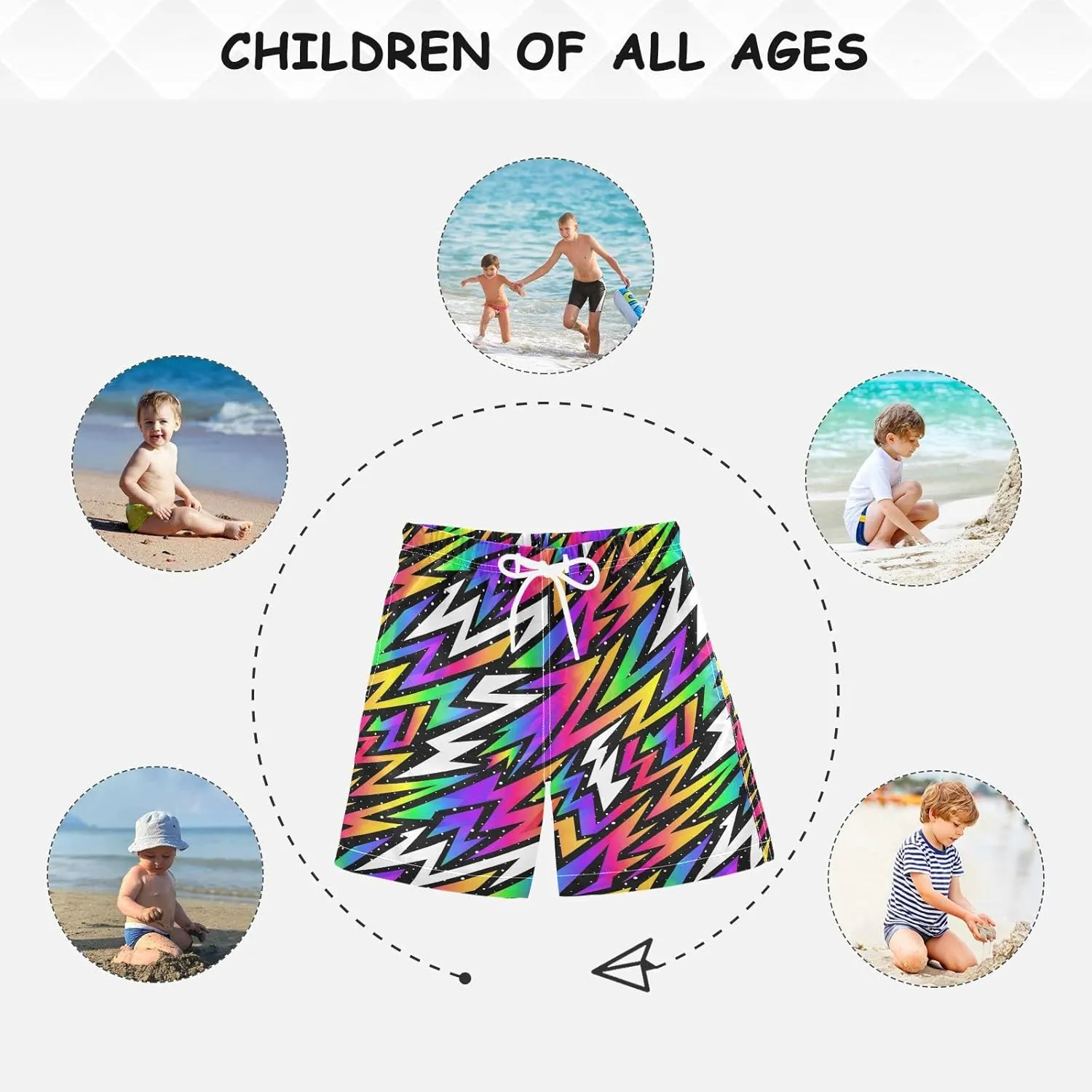 Dussdil Boy's Boys Swim Trunks Kid's Toddler Swim Board Shorts Beach Swimwear Swimsuit Bathing Suits