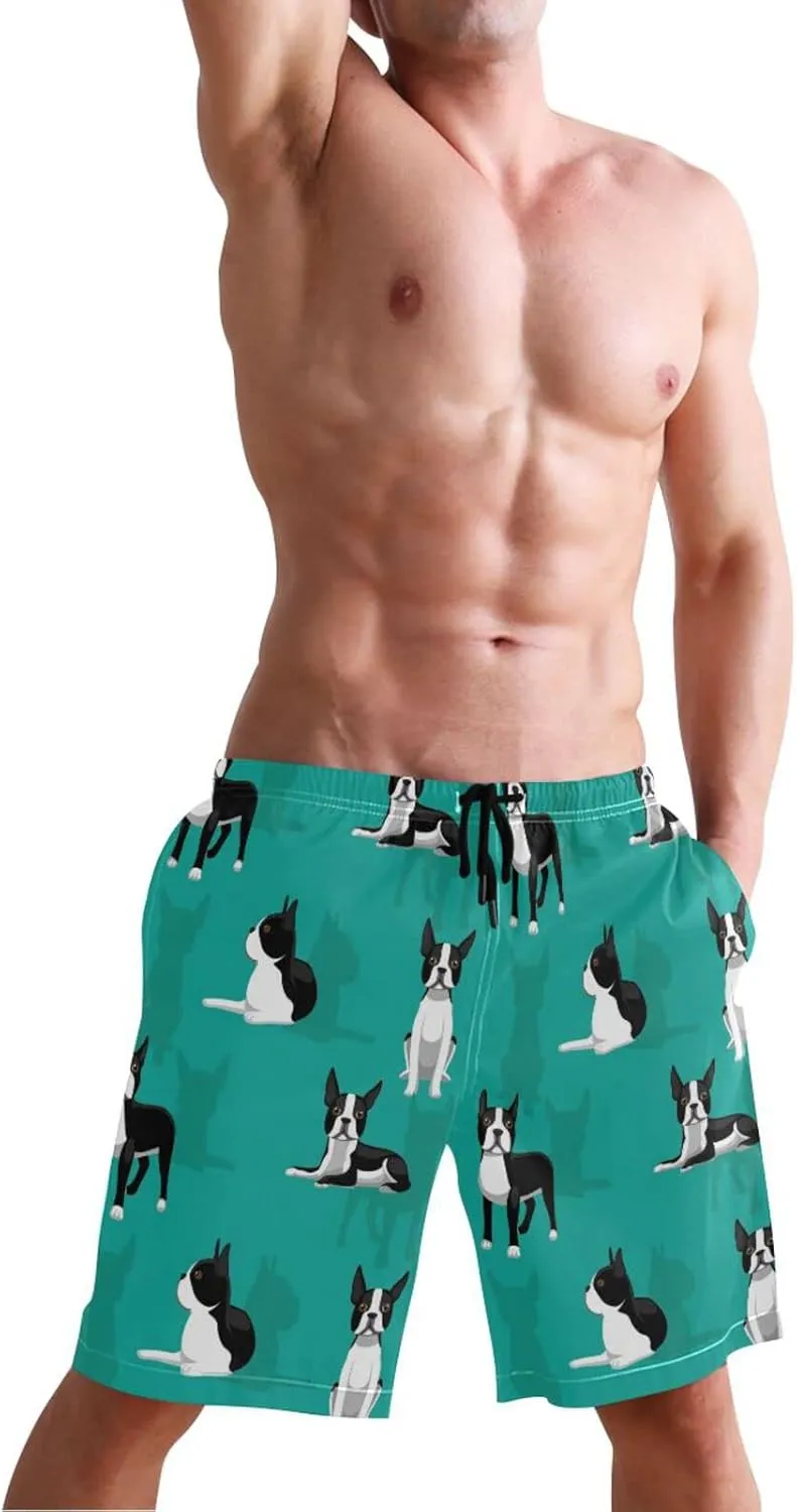 Dussdil Men's Swim Trunks Board Shorts Mens Swim Trunk Quick Dry Swimwear Beach Pants with Mesh Lining