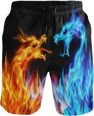 Dussdil Men's Swim Trunks Board Shorts Mens Swim Trunk Quick Dry Swimwear Beach Pants with Mesh Lining