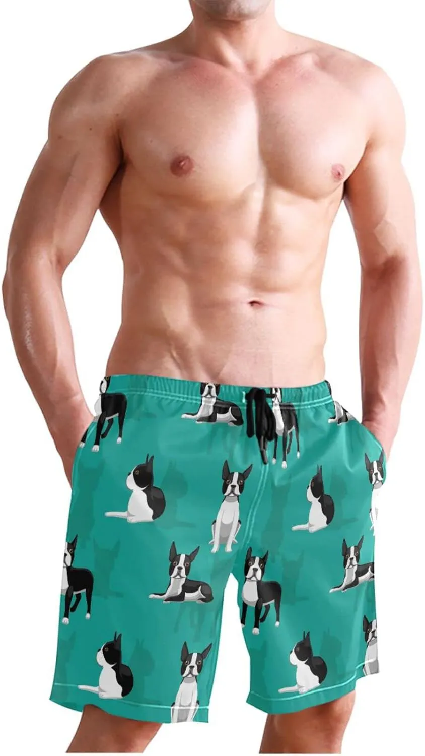 Dussdil Men's Swim Trunks Board Shorts Mens Swim Trunk Quick Dry Swimwear Beach Pants with Mesh Lining