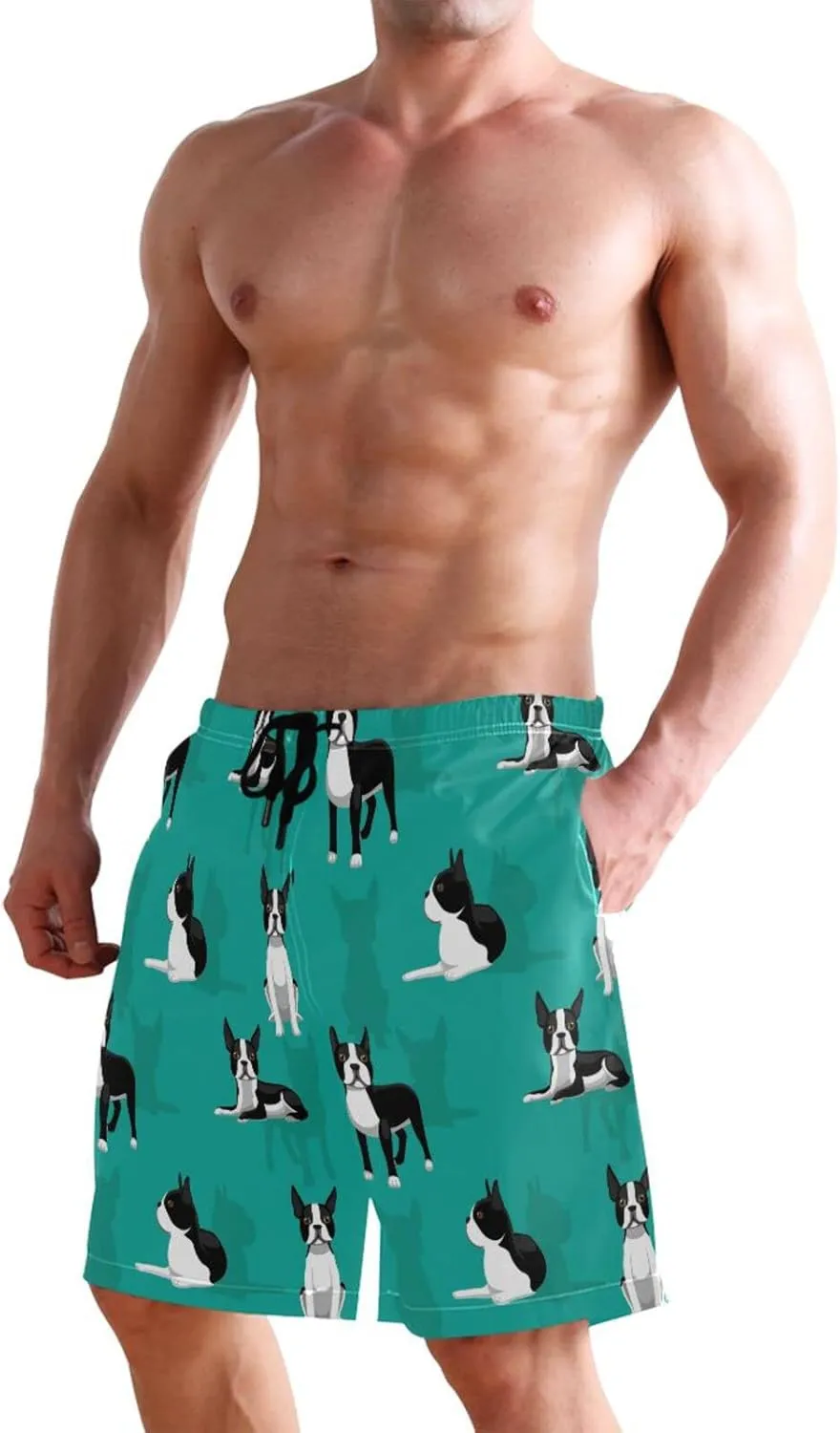 Dussdil Men's Swim Trunks Board Shorts Mens Swim Trunk Quick Dry Swimwear Beach Pants with Mesh Lining