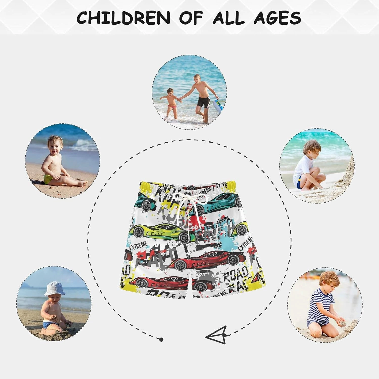 Dussdil Boy's Boys Swim Trunks Kid's Toddler Swim Board Shorts Beach Swimwear Swimsuit Bathing Suits