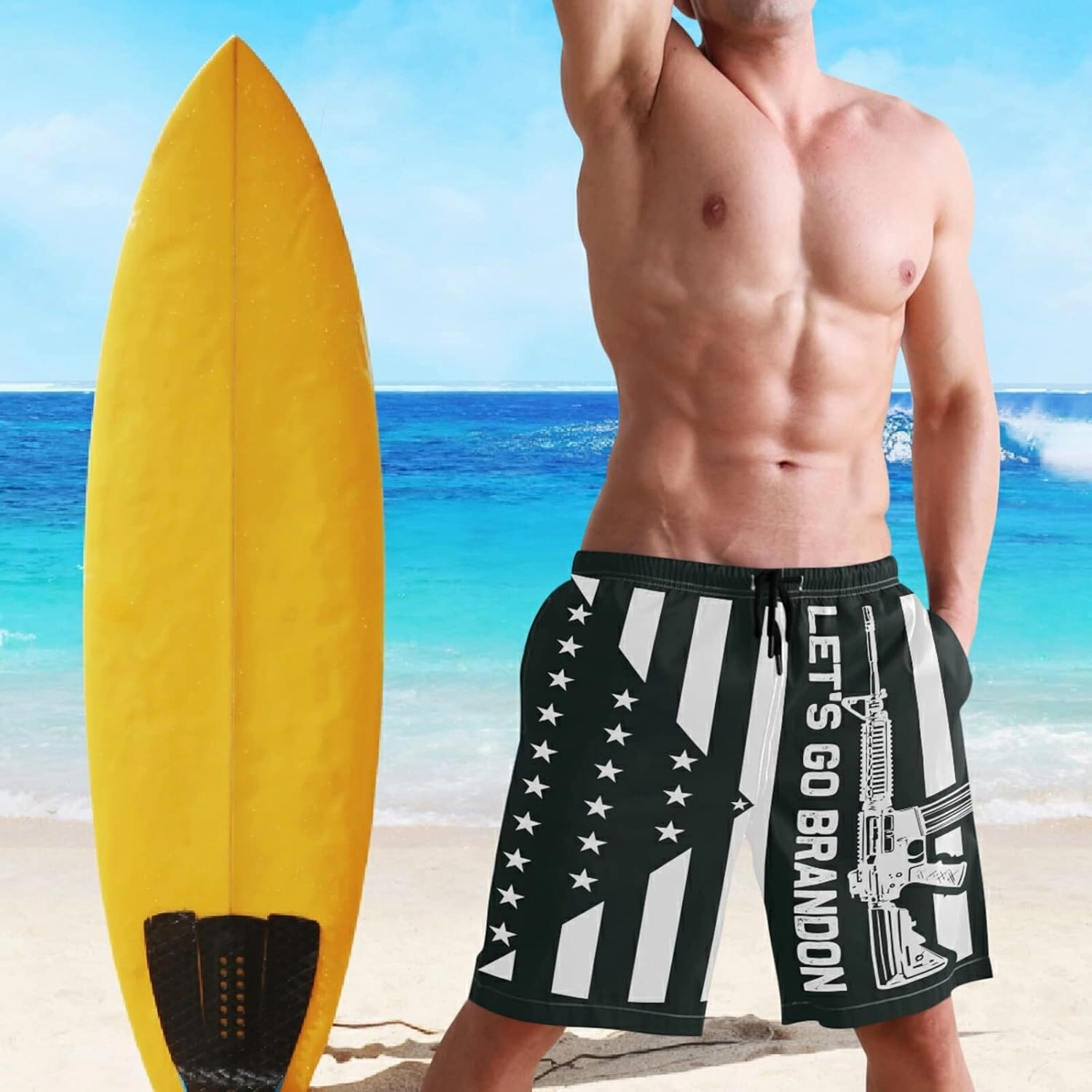 Dussdil Men's Swim Trunks Board Shorts Mens Swim Trunk Quick Dry Swimwear Beach Pants with Mesh Lining