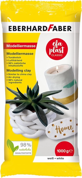 Eberhard Faber F570101 Modelling Clay, White, 1000 g