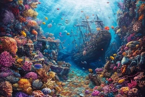 Educational Puzzle - Undersea Ruins 500 Piece Jigsaw Puzzle - Beautiful Artwork - Small Fish from The Deep Suitable for Jigsaw Lovers to Relax and Show Off Puzzle for Adults Family Holiday Puzzle