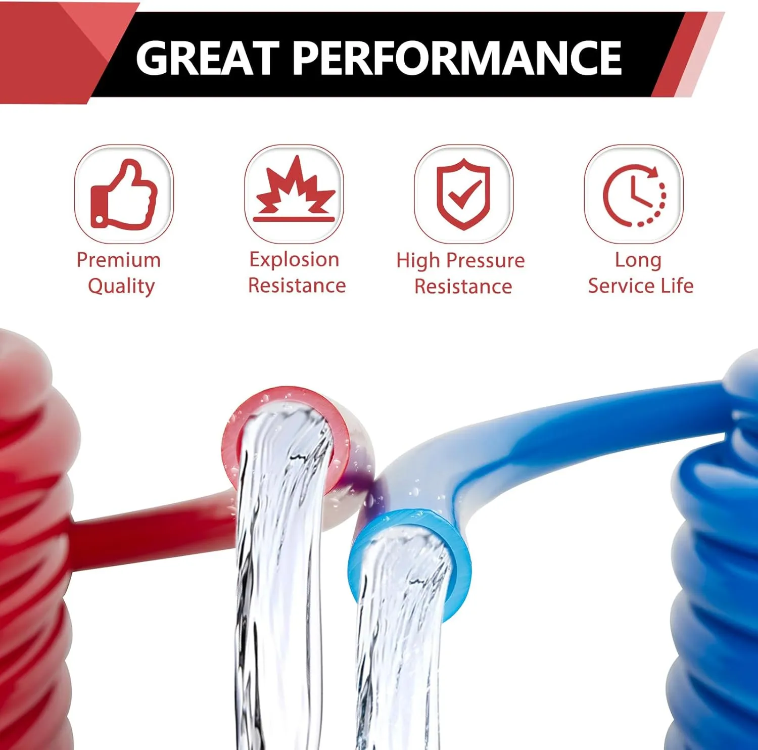 EFIELD 1/2 inch 2 x100 ft Pex-A Pipe/Tubing Blue & Red 200 ft Length for Potable Water-for Hot/Cold Water-Plumbing Applications, with Free Pipe Cutter