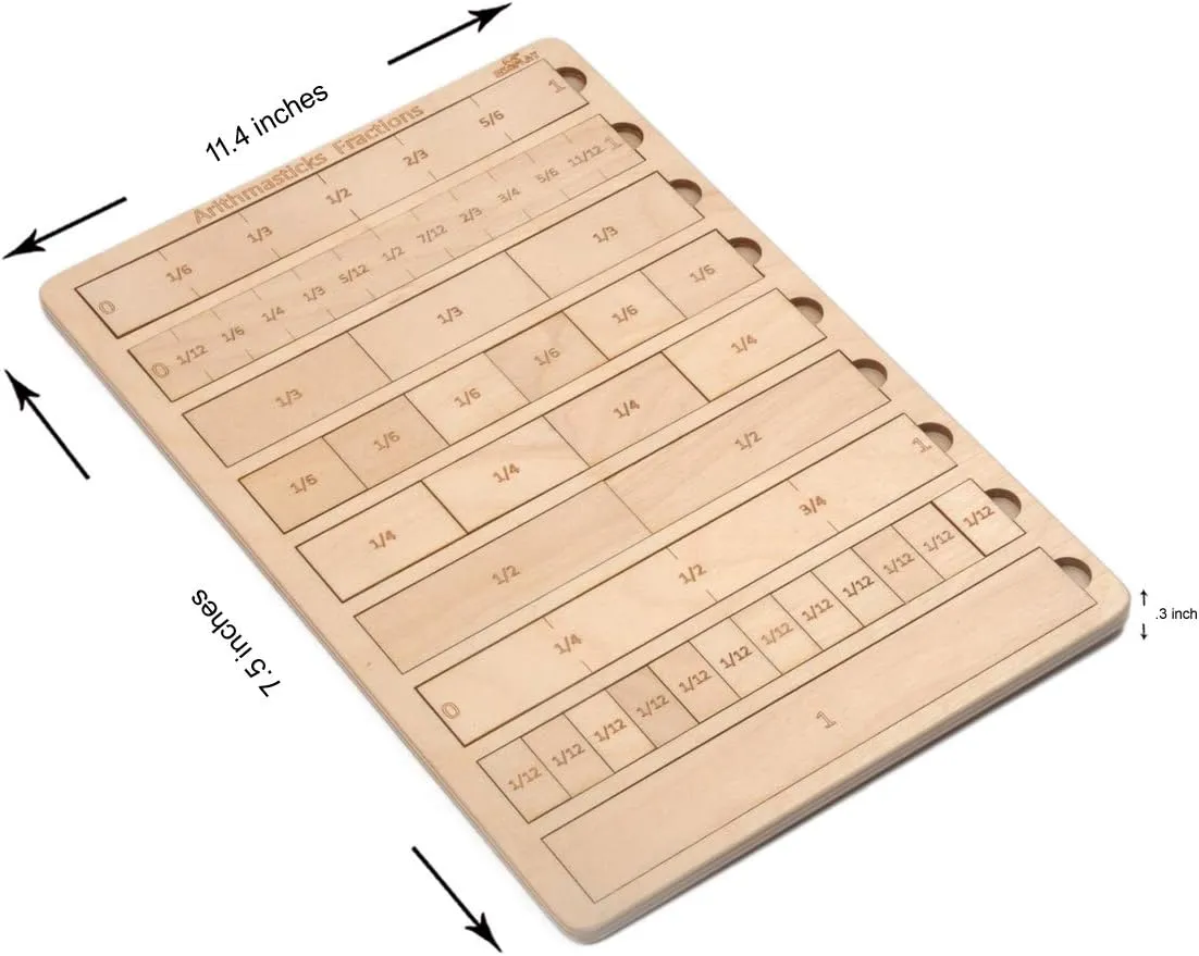 EKOPLAY’s Wooden Puzzles for Kids, 31 Piece Puzzle for School Kids, Learning Educational Toys Gifts for Boys Girls. Mathematical Puzzle Sets Arithmasticks Fractions Puzzle. Age 5  Years.