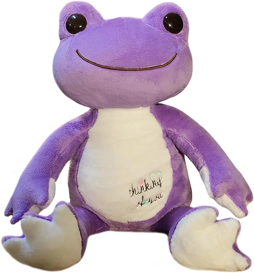 ELAINREN Big Purple Froggie Stuffed Animals Toy Cuddle Smile Frog Plush Pillow Ultra-Soft Fernando Frog Plushie Doll Gifts/23.6''