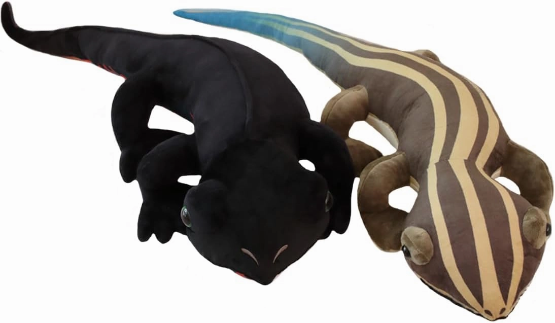 ELAINREN Realistic Brown Lizard Plush Toy Soft Chameleon Stuffed Large Pillow Fluffy Lizard Plushie Lifelike Chameleon Doll Gifts/35.4''