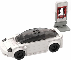 Electric Vehicle Car Model with a Supercharger 185 Pieces MOC Build Gift for Age 18 