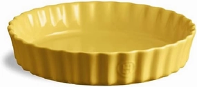 Emile Henry Deep Flan, Provence Yellow Quiche Dish, 1.2 qt