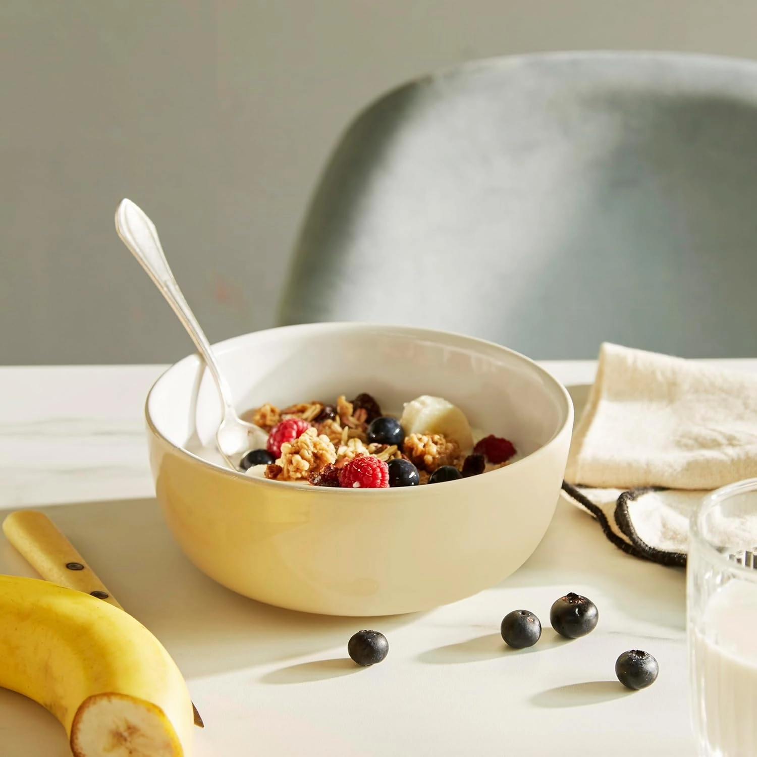 Emile Henry EVERYDAY COLLECTION 6.25"|0.75 qt Ceramic Cereal bowl, Sugar & Cream