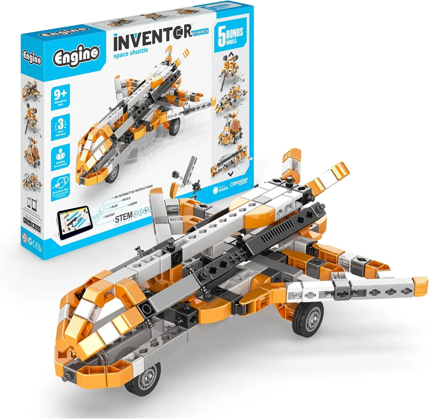 Engino- Inventor STEM Toys, Space Shuttle Kit, Construction Toys for Kids 9 , STEM Building Kit, Educational Playset, Gifts for Boys & Girls