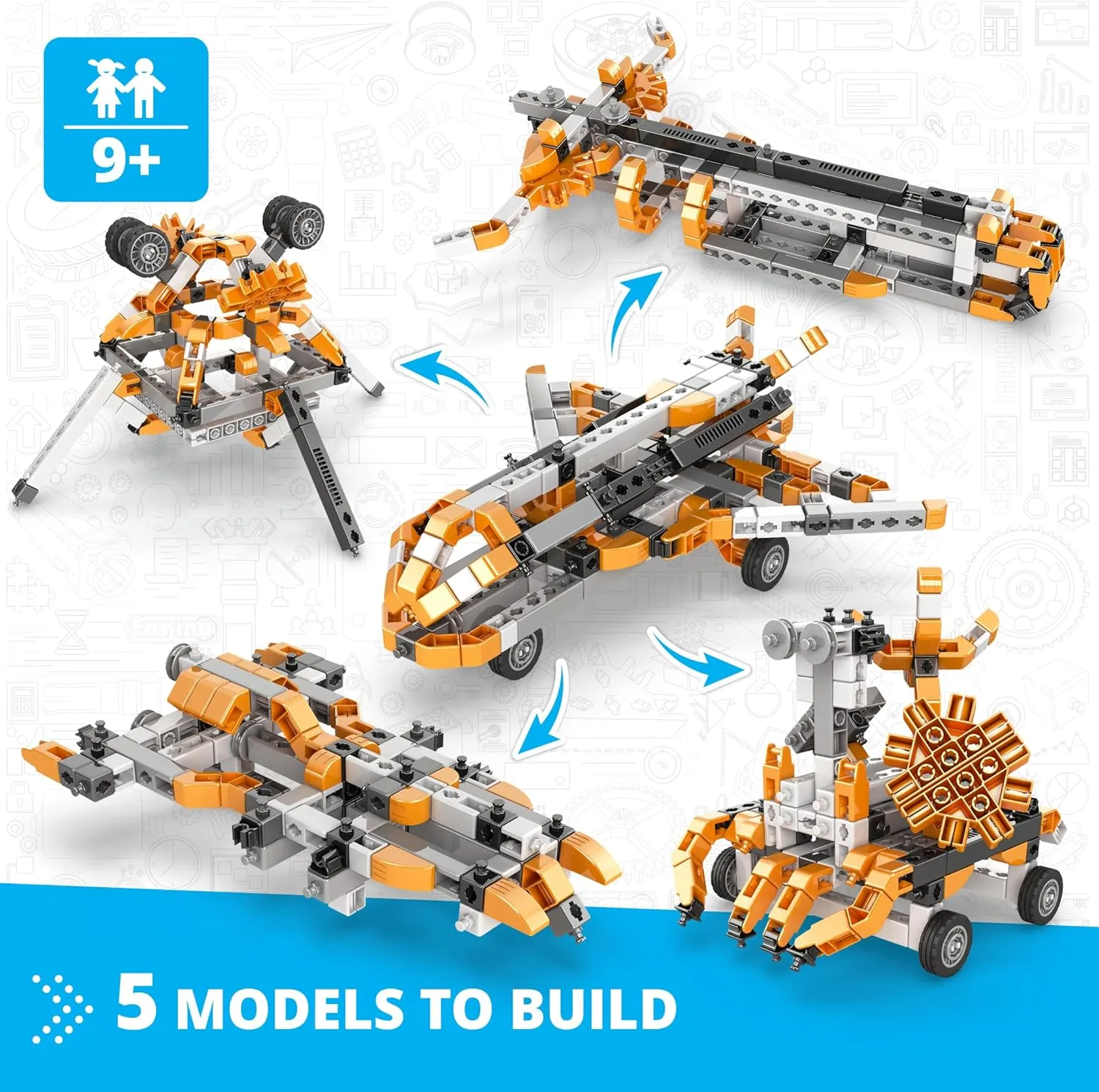 Engino- Inventor STEM Toys, Space Shuttle Kit, Construction Toys for Kids 9 , STEM Building Kit, Educational Playset, Gifts for Boys & Girls