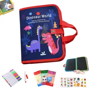 Erasable Coloring Book,Reusable Coloring Book Set,Portable Erasable Graffiti Drawing Book with 12 Pens 16 Pages,Colorful Doodle Board for Travel,Washable Drawing Pad Gifts for Family(D)