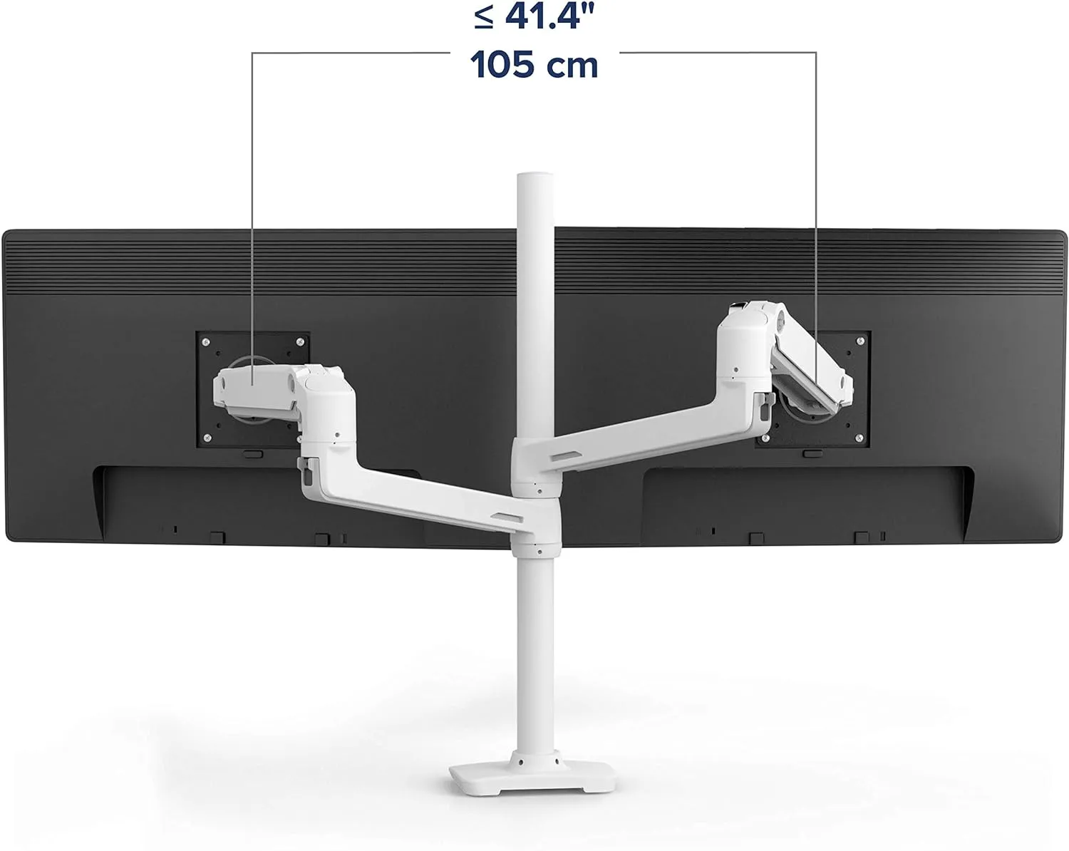 Ergotron – LX Vertical Stacking Dual Monitor Arm, VESA Desk Mount – for 2 Monitors Up to 40 Inches, 7 to 22 lbs Each – Tall Pole, White