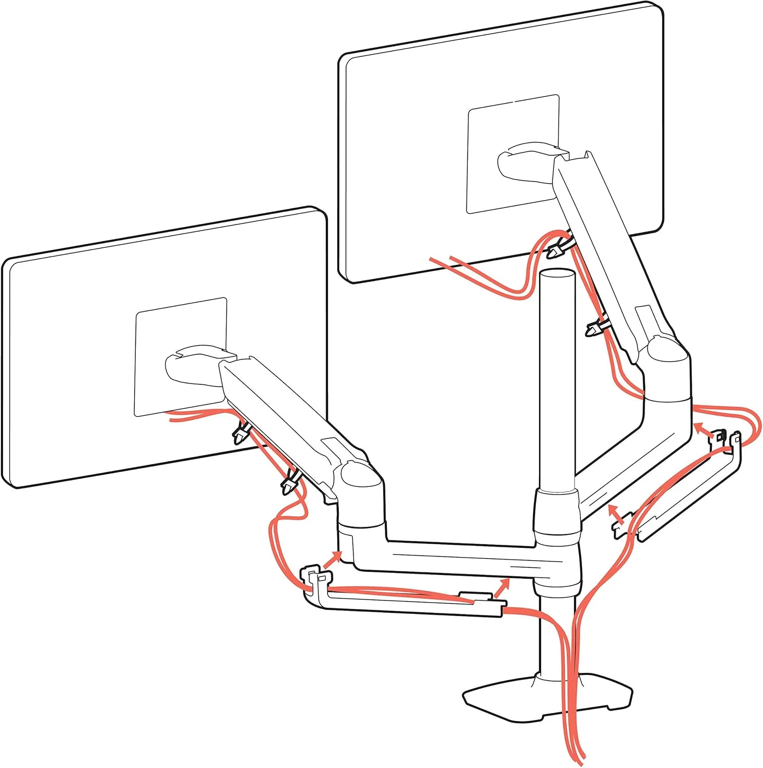 Ergotron – LX Vertical Stacking Dual Monitor Arm, VESA Desk Mount – for 2 Monitors Up to 40 Inches, 7 to 22 lbs Each – Tall Pole, White