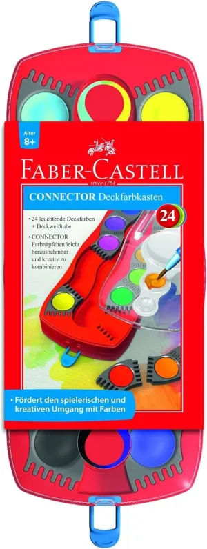 Faber-Castell Connector Watercolor Paint Set for Kids - 24 Water Paints, Watercolors Paint for Kids Ages 6-8 , 0.04 Ounce (Pack of 24)