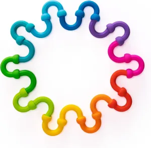Fat Brain Toys Plip Links, Silicone Building Toys for Creative Play, Creative Construction Play Set for Preschoolers, Kids Toys Ages 3 to 12