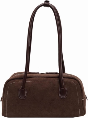Faux Suede Zipper Leather Shoulder Strap Tote Bag Large Capacity Slouchy Hobo Handbags Purse Work Travel Shopping