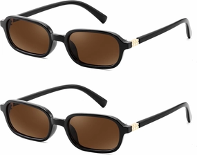 FEISEDY Retro Rectangular Sunglasses for Women Men 90s Small Vintage Fashion Square Sunnies B0282