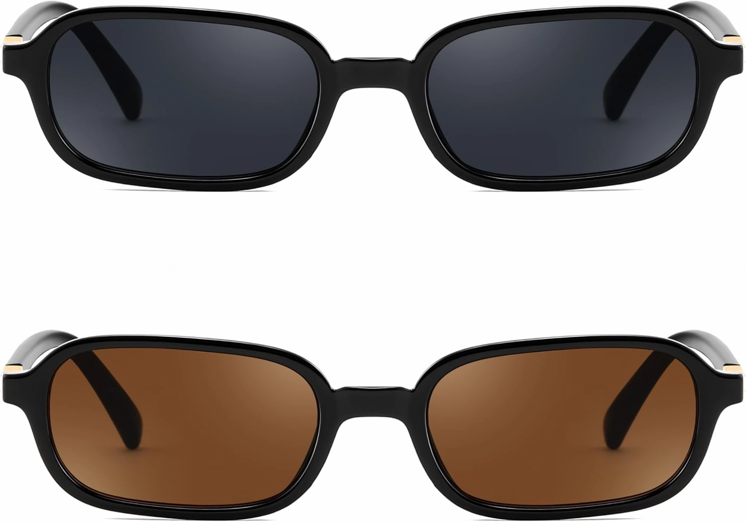 FEISEDY Retro Rectangular Sunglasses for Women Men 90s Small Vintage Fashion Square Sunnies B0282