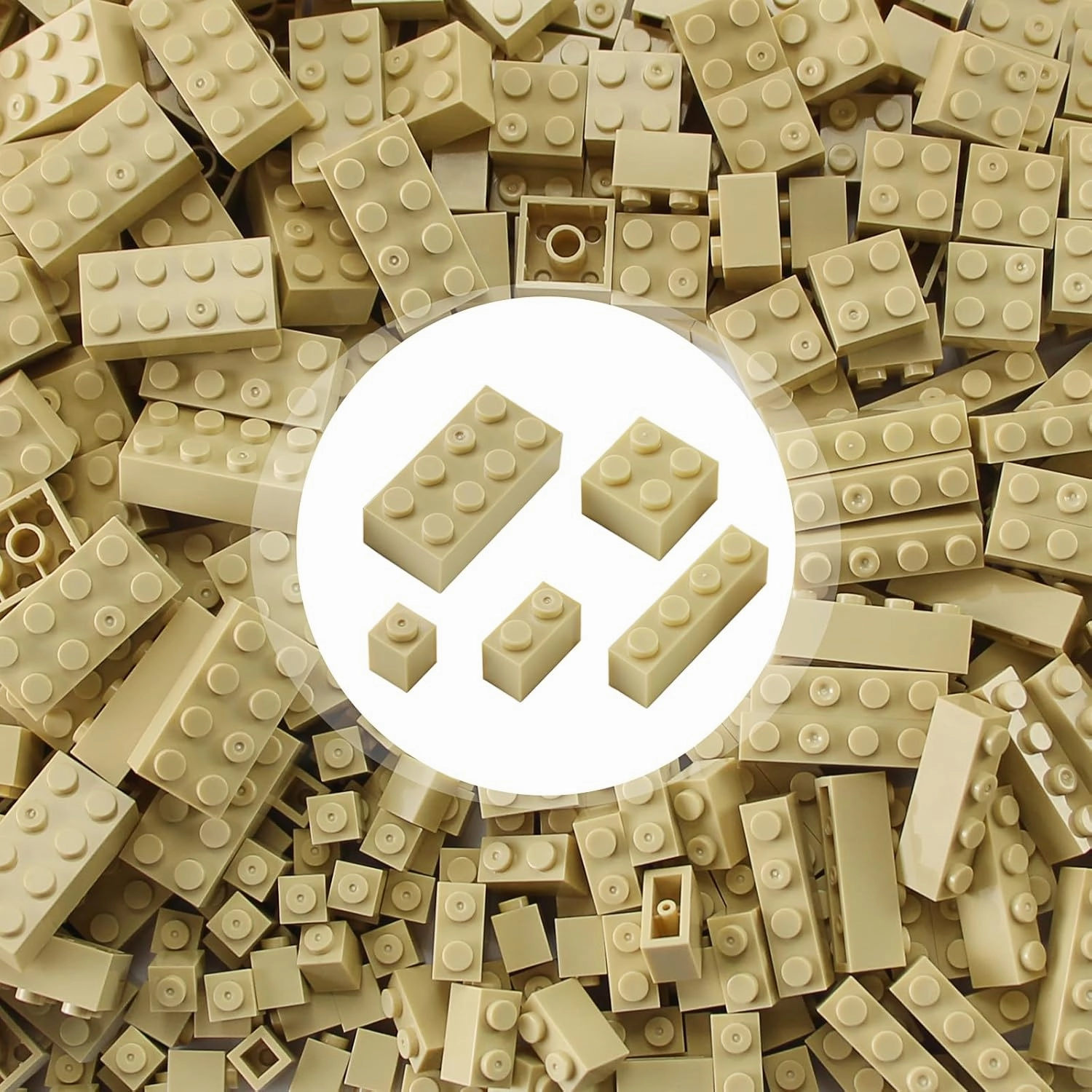 Feleph Building Bricks 1x1 1x2 1x4 2x2 2x4 Bulk 320 Pcs Mixed Sizes Classic Block Accessories Parts and Pieces Creative Toy Set for Boys and Girls Compatible with Major Brands(Tan)