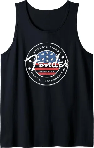 Fender American Flag Circle Stamp Logo Tank Top