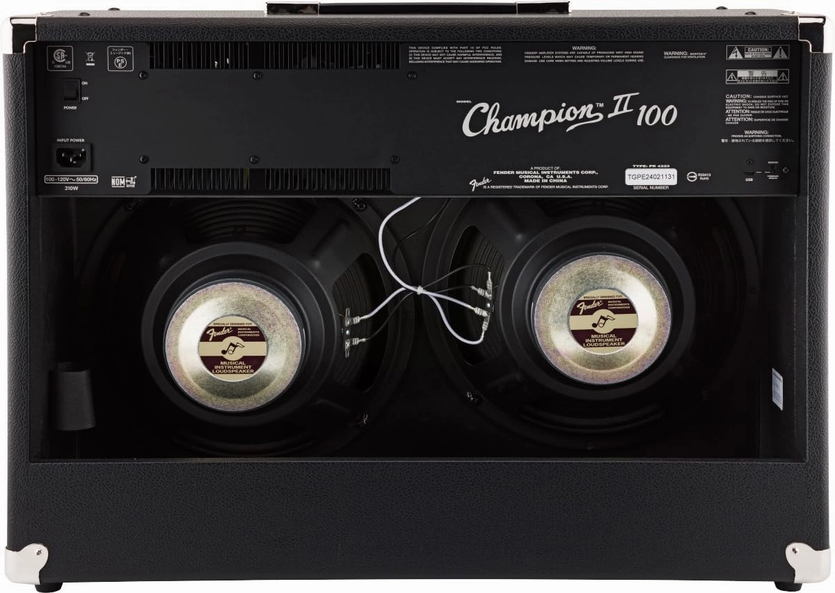 Fender Champion II 100-Watt Guitar Combo Amplifier Bundle with Cable, Picks, and Austin Bazaar Instructional Video