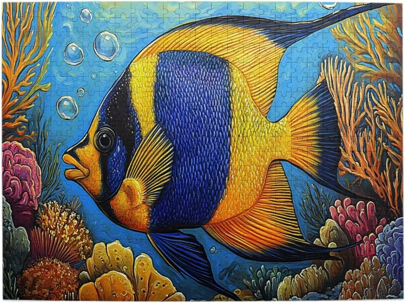Fish Jigsaw Puzzles Under The Sea 500 Pieces, Wonderful Imagination, Wooden Puzzle for Adults, Release Stress, Relax Entertainment Game, Suitable for Gifts for Friends and Family