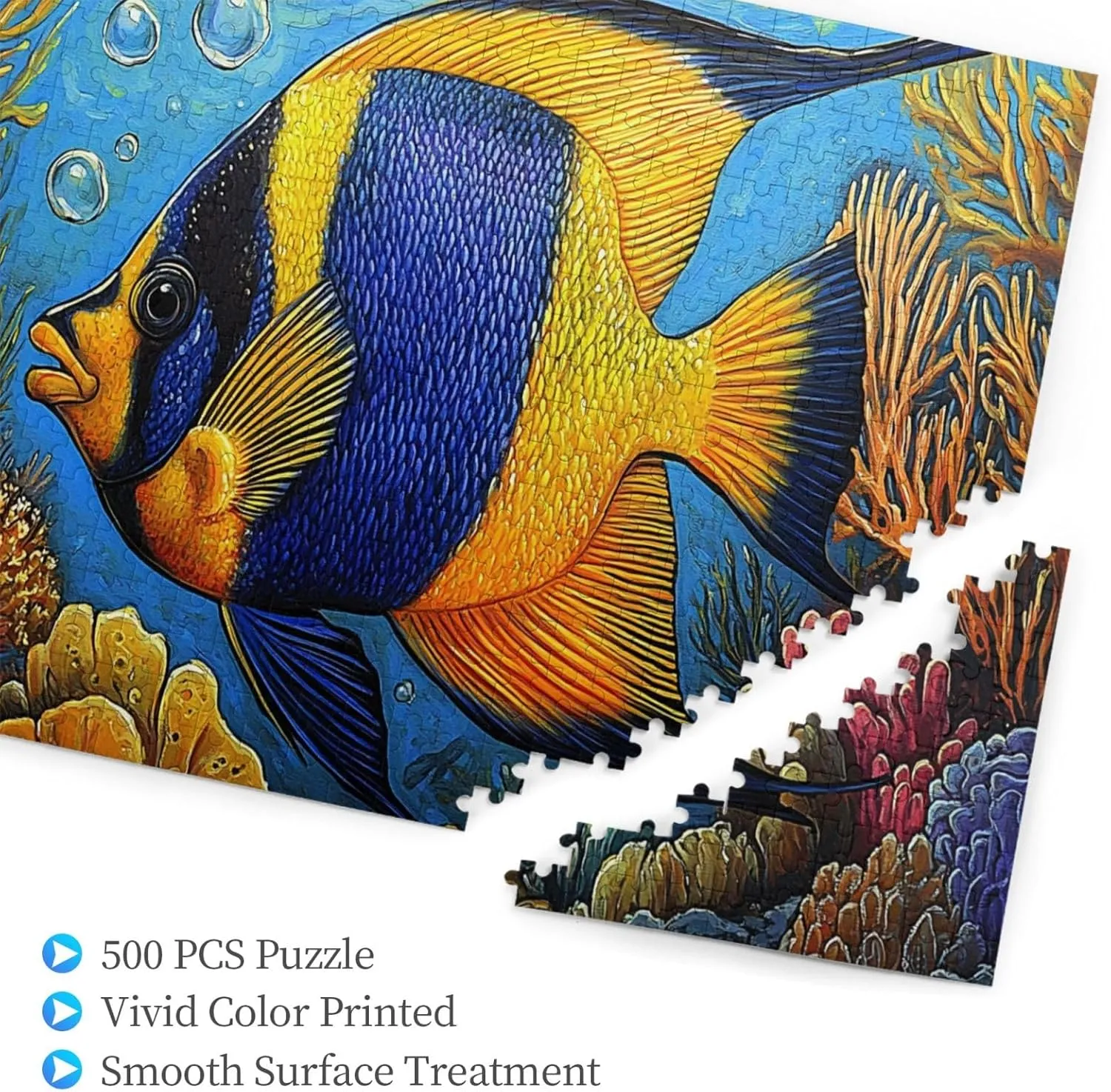 Fish Jigsaw Puzzles Under The Sea 500 Pieces, Wonderful Imagination, Wooden Puzzle for Adults, Release Stress, Relax Entertainment Game, Suitable for Gifts for Friends and Family