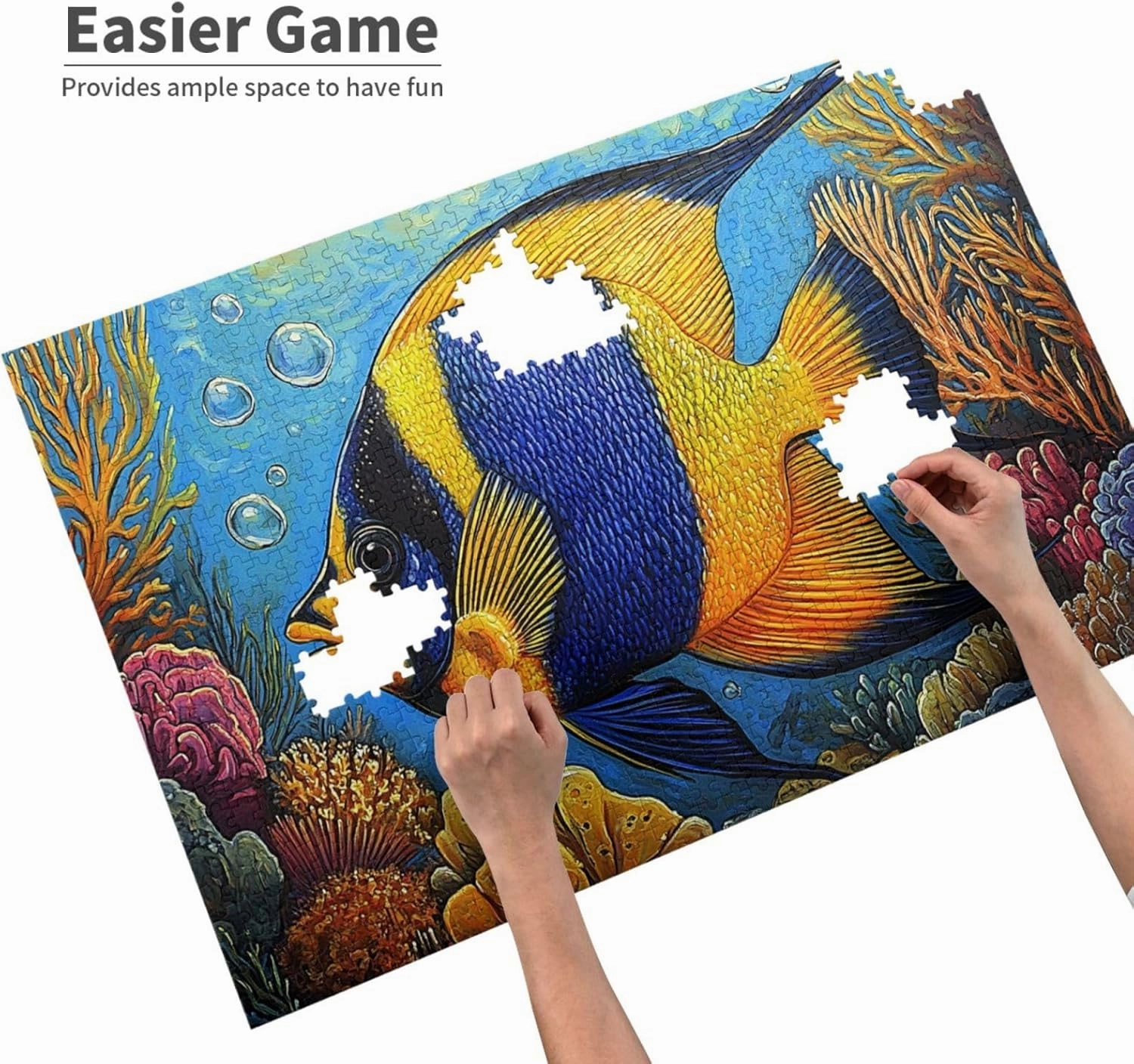 Fish Jigsaw Puzzles Under The Sea 1000 Pieces, Wonderful Imagination, Wooden Puzzle for Adults, Release Stress, Relax Entertainment Game, Suitable for Gifts for Friends and Family