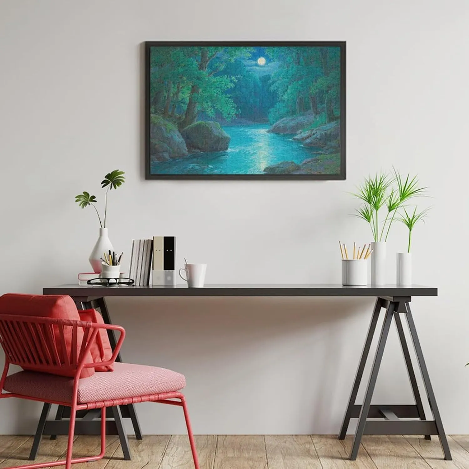 Fishing Day Wooden Puzzles for Adults 1000 Pieces Jigsaw Puzzle – Peaceful Lakeside Scene with Boat, Rod, and Nature Reflections