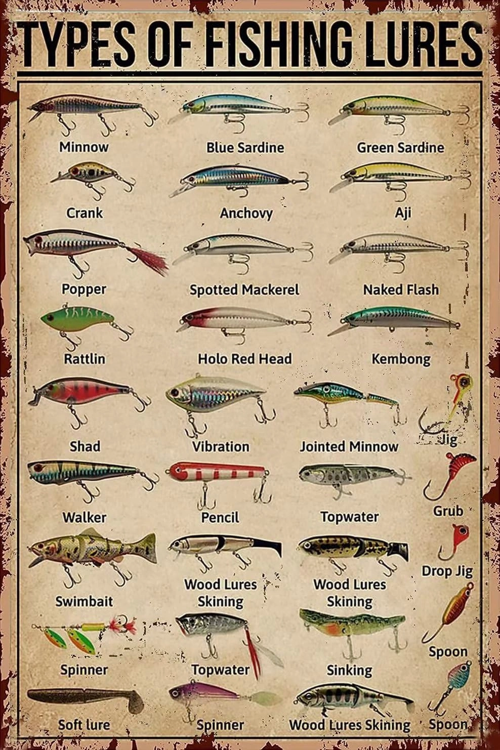 Fishing 300 Pieces Wooden Jigsaw Puzzles for Adults- Types of Fishing Lures Knowledge Suitable for All Puzzle Toy Enthusiasts, Educational Educational Art Collectibles
