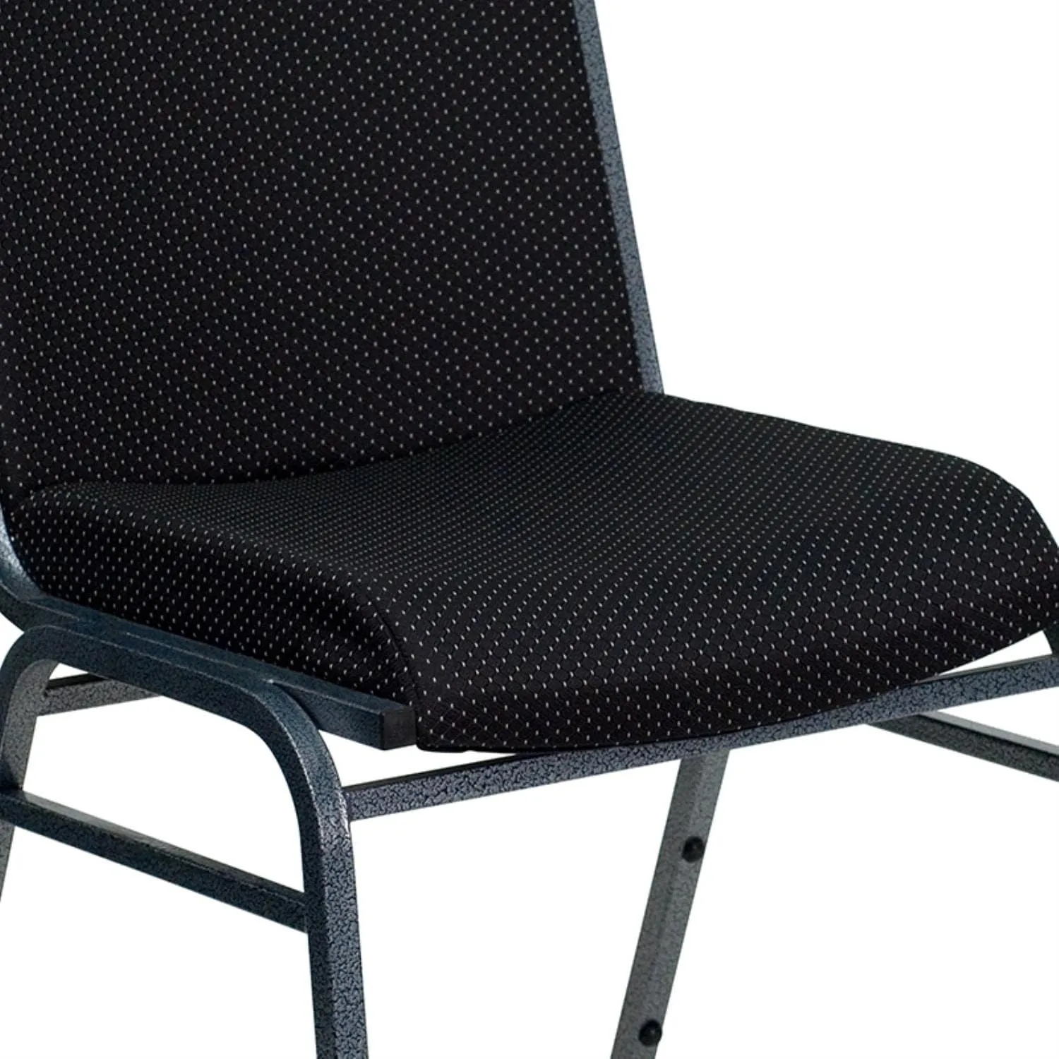 Flash Furniture HERCULES Series Heavy Duty Black Dot Fabric Stack Chair with Ganging Bracket