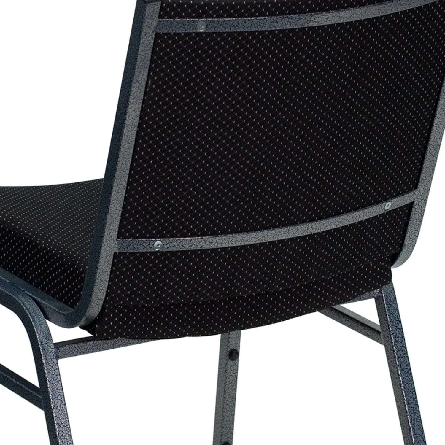 Flash Furniture HERCULES Series Heavy Duty Black Dot Fabric Stack Chair with Ganging Bracket
